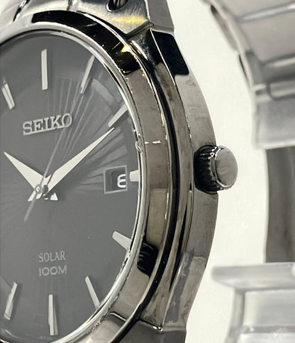 SEIKO 腕時計 ソーラー ブラック V157-0AV0 メンズ セイコー