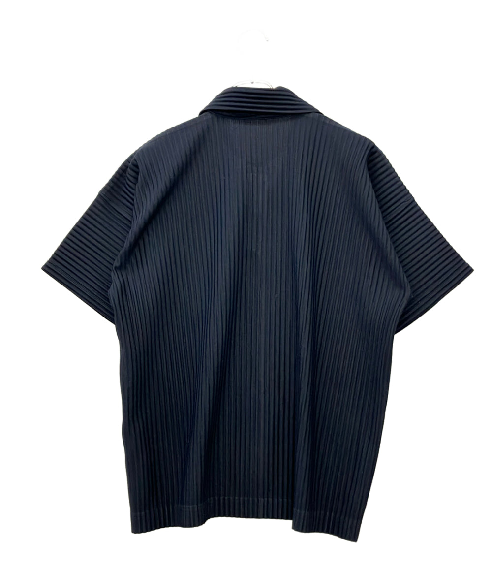 HOMME PLISSE ISSEY MIYAKE 半袖シャツ スキッパー プリーツ HP55JM030 メンズ SIZE 3 (L) オム プリッセ イッセイミヤケ