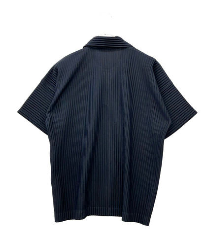 HOMME PLISSE ISSEY MIYAKE 半袖シャツ スキッパー プリーツ HP55JM030 メンズ SIZE 3 (L) オム プリッセ イッセイミヤケ