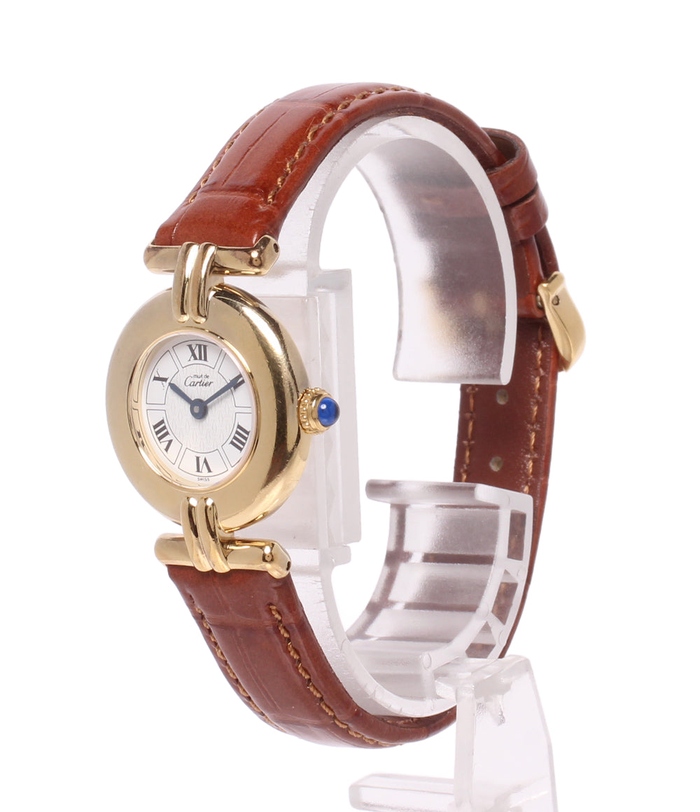 Cartier 腕時計 SV925 マスト コリゼ ヴェルメイユ マスト ドゥ カルティエ クオーツ ホワイト 590002 レディース カルティエ