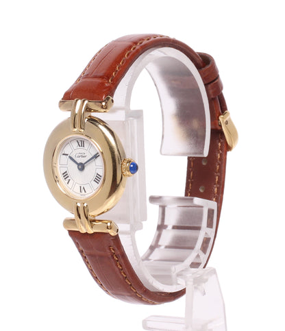 Cartier 腕時計 SV925 マスト コリゼ ヴェルメイユ マスト ドゥ カルティエ クオーツ ホワイト 590002 レディース カルティエ