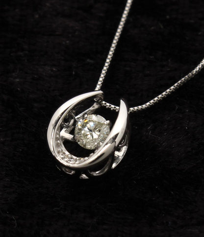 美品 ネックレス Pt900 Pt850 ダイヤ0.15ct 0.01ct ホースシューモチーフ レディース