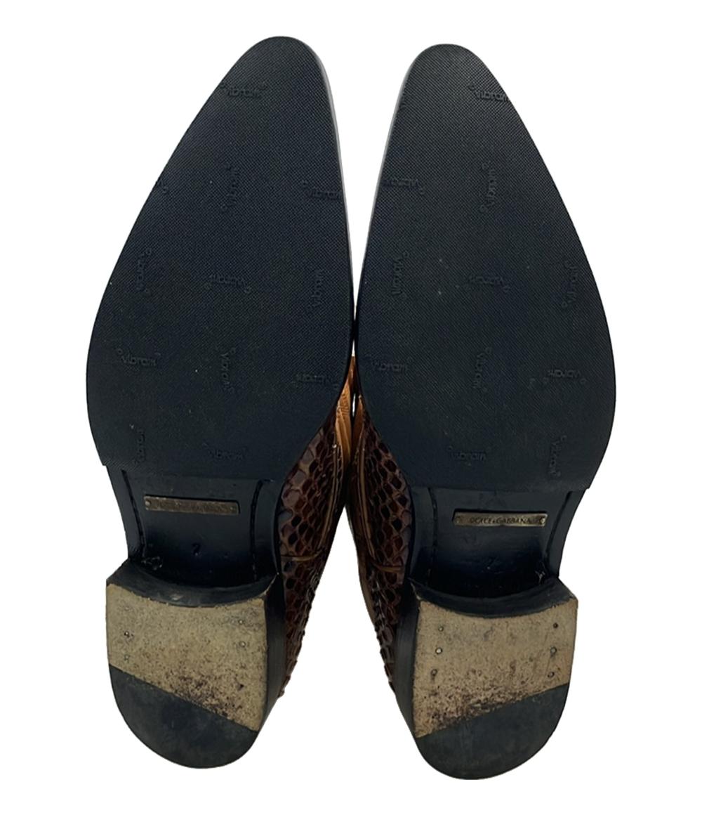 DOLCE&GABBANA ウエスタンブーツ パイソンレザー メンズ SIZE 7 25.0 ドルチェアンドガッバーナ