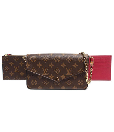 ルイ・ヴィトン チェーンウォレット ゴールド金具 ポシェット フェリシー モノグラム キャンバス フューシャ M81896 レディース LOUIS VUITTON