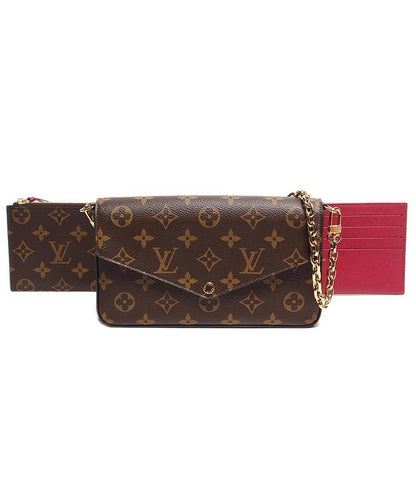 ルイ・ヴィトン チェーンウォレット ゴールド金具 ポシェット フェリシー モノグラム キャンバス フューシャ M81896 レディース LOUIS VUITTON