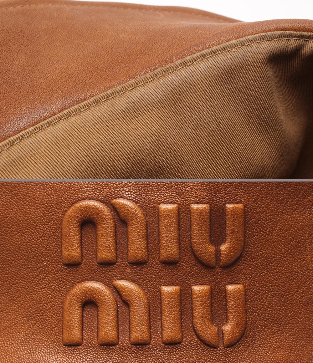 MIUMIU レザー エンボスロゴ クラシック バケットハット MIU5HC196F098L レディース SIZE S ミュウミュウ