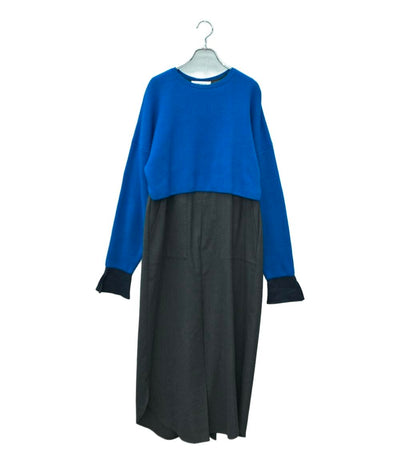 美品 ENFOLD 長袖ワンピース ニットFirm Wool Combination DRESS レディース SIZE 38 (M) エンフォルド
