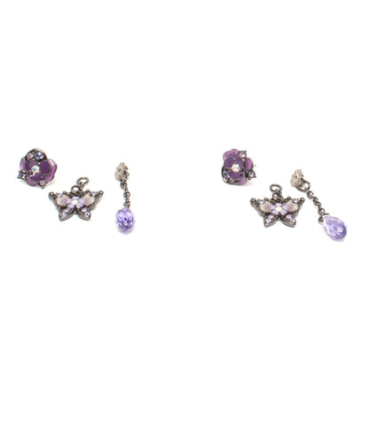 美品 ANNA SUI ピアス バタフライモチーフ フラワーモチーフ レディース アナスイ