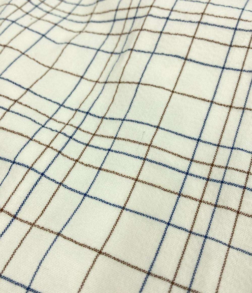 美品 ミスアシダ ウールナイロンチェック柄長袖ロングシャツワンピース レディース SIZE 11 (L) miss ashida