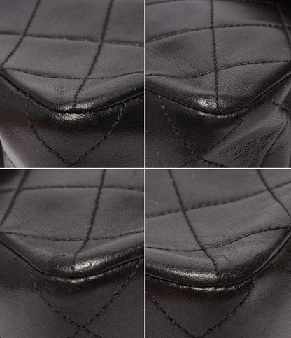 CHANEL チェーンショルダーバッグ 肩掛け 斜め掛け ゴールド金具 シングルチェーン シングルフラップ 1番台 スムースレザー マトラッセ20 レディース