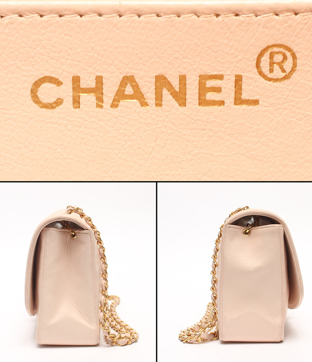 CHANEL チェーンショルダーバッグ 肩掛け ゴールド金具 ダイアナ25 マトラッセ シングルフラップ シングルチェーン ラムスキン ココマーク 2番台