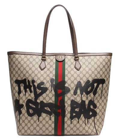 バレンシアガ トートバッグ ゴールド金具 ダブルBロゴ ザ ハッカー グラフィティ L トートバッグ 500個限定 GUCCI HACKER PROJECT 680125 210