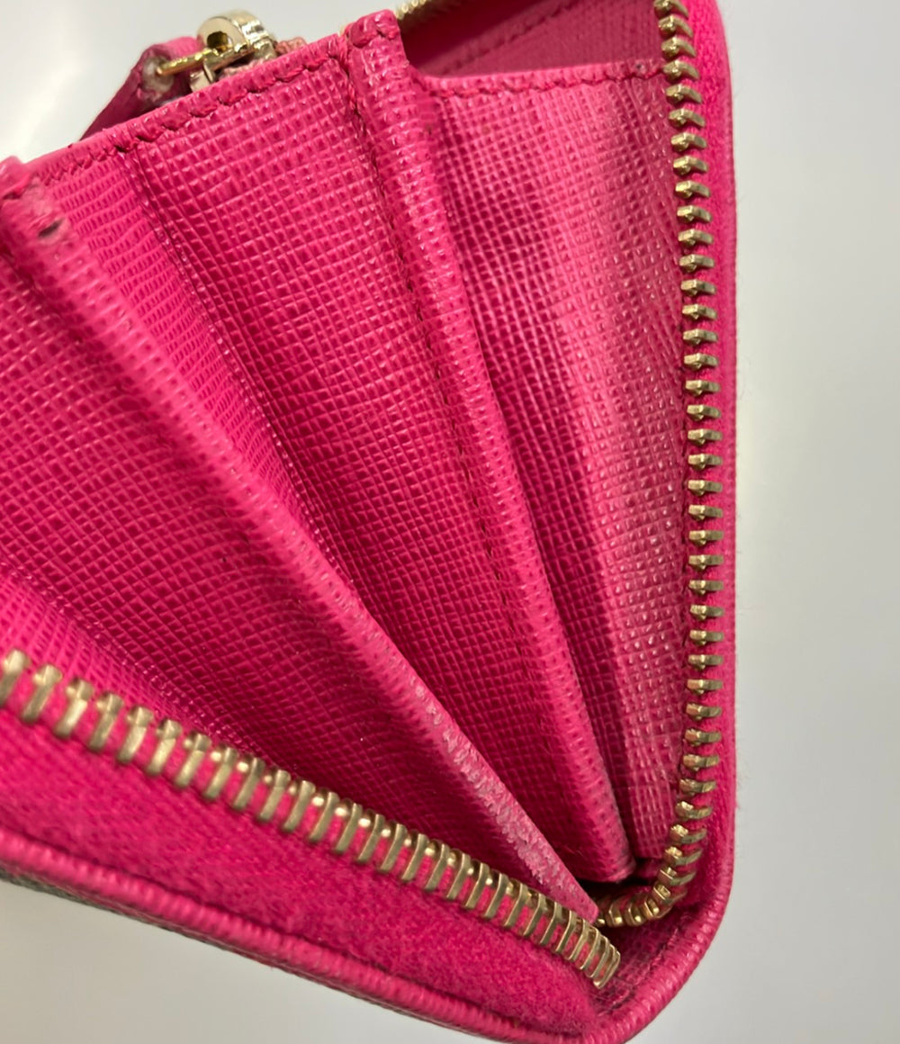 FENDI ラウンドファスナー長財布 キャンバス レザー ズッカ 8M0299 レディース フェンディ