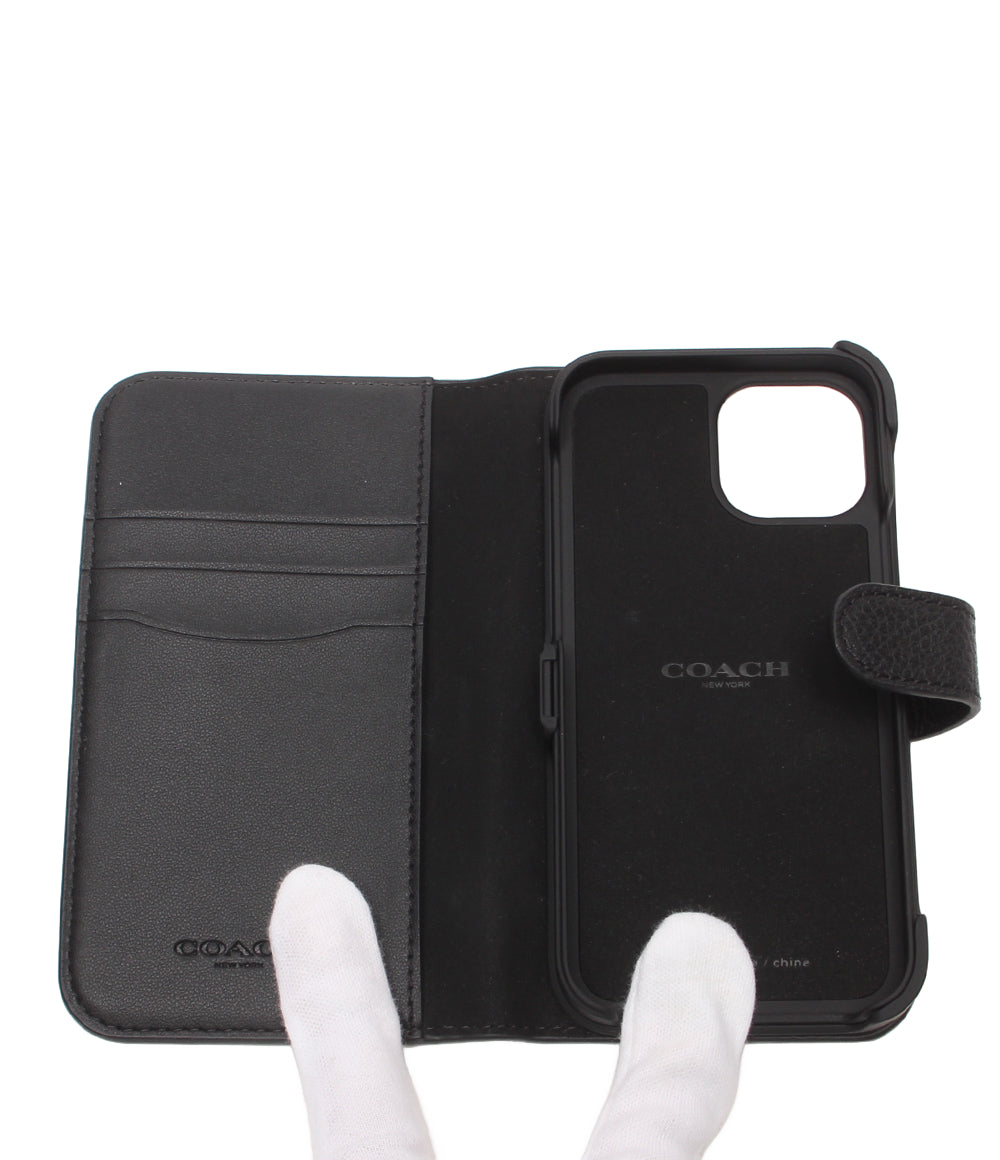 美品 COACH iPhoneケース iPhone 13 mini用 手帳型 シグネチャー R21C056K レディース メンズ コーチ