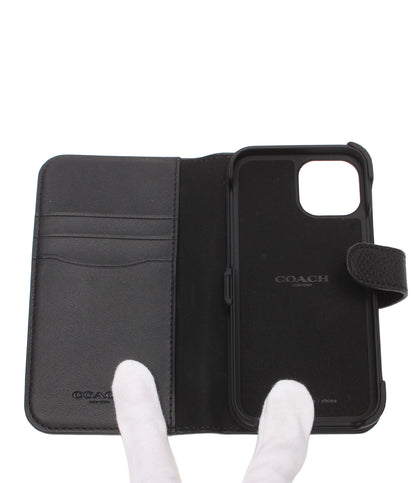 美品 COACH iPhoneケース iPhone 13 mini用 手帳型 シグネチャー R21C056K レディース メンズ コーチ