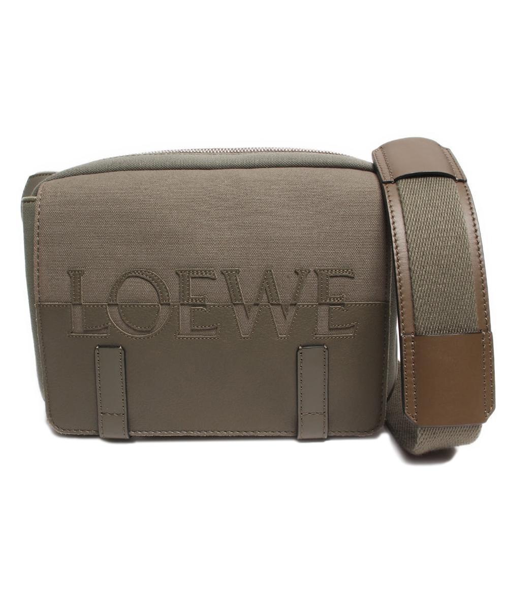 ロエベ メッセンジャーバッグ ショルダーバッグ クロスボディバッグ アナグラム レザー キャンバス ユニセックス LOEWE