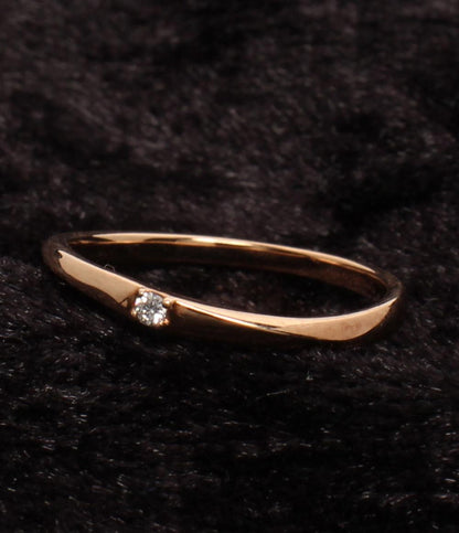 美品 VENDOME AOYAMA リング 指輪 K10 ダイヤ 1P レディース SIZE 9号 ヴァンドームアオヤマ