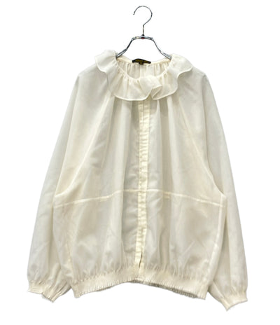 美品 Drawer 長袖シャツ ブラウス フリルカラーシアー 6521-2-991375 レディース SIZE 38 (S) ドゥロワー