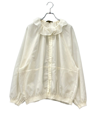 美品 Drawer 長袖シャツ ブラウス フリルカラーシアー 6521-2-991375 レディース SIZE 38 (S) ドゥロワー