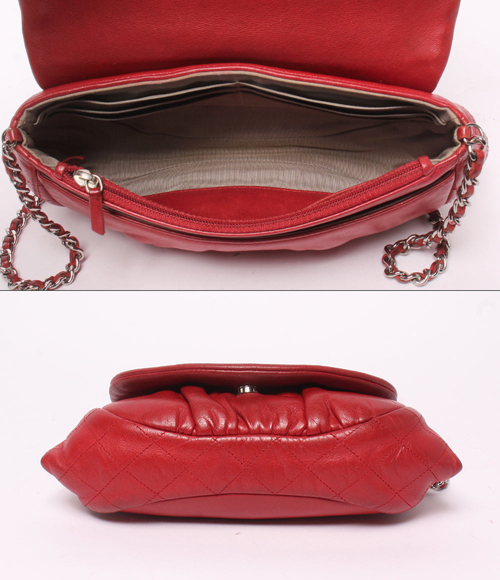 CHANEL チェーンウォレット 斜め掛け シングルチェーン シングルフラップ シルバー金具 14番台 ハーフムーン レディース シャネル
