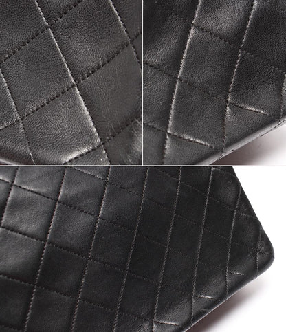 CHANEL チェーンショルダーバッグ 肩掛け 斜め掛け ゴールド金具 シングルチェーン シングルフラップ 1番台 ラムスキン マトラッセ20 レディース