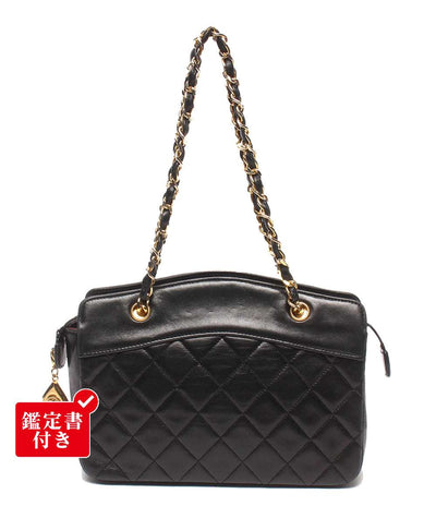 CHANEL チェーンハンドバッグ ゴールド金具 マトラッセ ラムスキン レディース シャネル