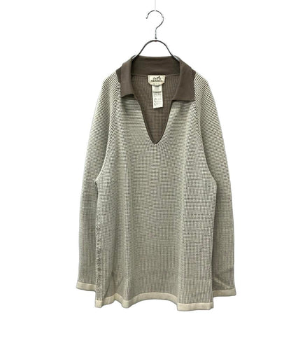 HERMES 長袖ニット スキッパーワッフルニット レディース SIZE XL エルメス