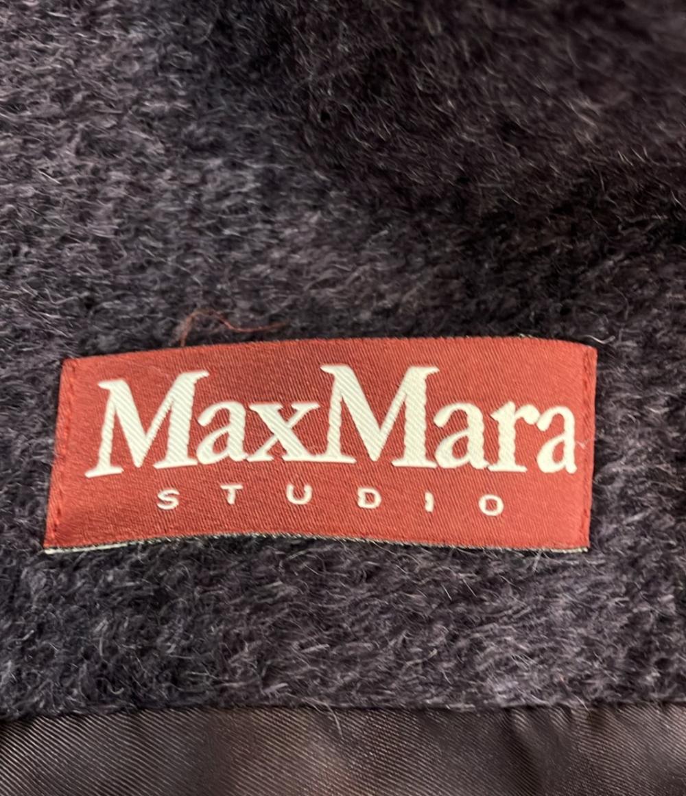 MAX MARA STUDIO チェスターコート アルパカ パープル ミセス エレガンス レディース SIZE 38 (S) マックスマーラ ステュディオ