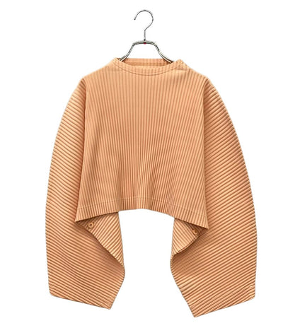美品 ISSEY MIYAKE HOMME PLISSE プリーツクロップドカットソー レディース SIZE 2 イッセイミヤケオムプリッセ