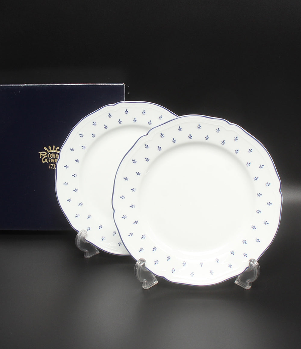 美品 Richard Ginori プレート 皿 2点セット 20cm ロイヤルブルー リチャードジノリ