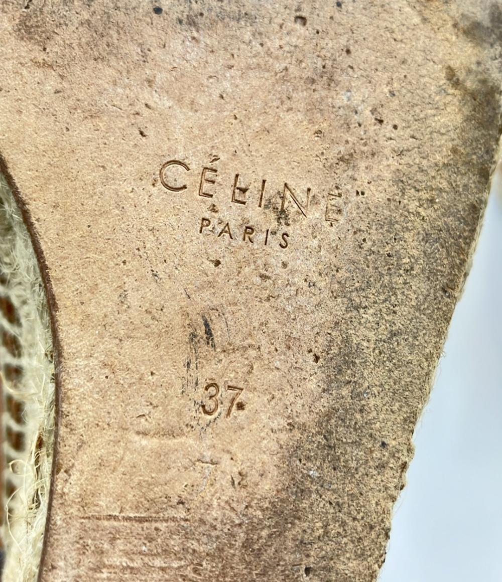 CELINE レザーエスパドリーユウェッジサンダル レディース SIZE 37 (24cm) セリーヌ