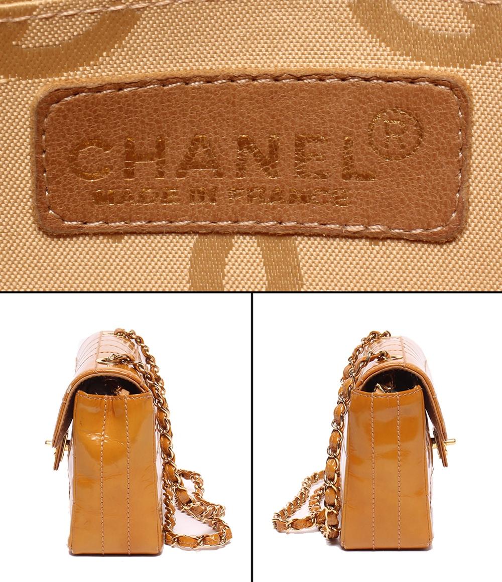 CHANEL チェーンショルダーバッグ 肩掛け ゴールド金具 シングルチェーン シングルフラップ 6番台 チョコバー レディース シャネル