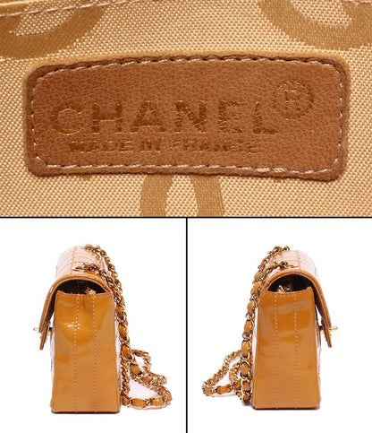 CHANEL チェーンショルダーバッグ 肩掛け ゴールド金具 シングルチェーン シングルフラップ 6番台 チョコバー レディース シャネル