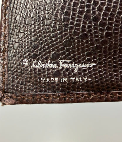 Salvatore Ferragamo ダブルホック 二つ折り財布 リザード型押し ガンチーニ レディース サルヴァトーレフェラガモ