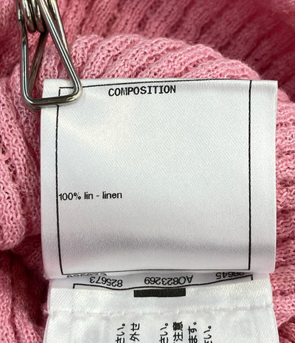 CHANEL 半袖 リネン Vネック ニット P56634K07410 レディース SIZE 38 (S) シャネル