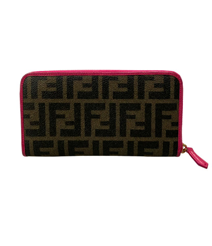 FENDI ラウンドファスナー長財布 キャンバス レザー ズッカ 8M0299 レディース フェンディ