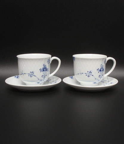 美品 Royal Copenhagen カップ＆ソーサー2客 プレート 皿 26cm 3点セット ブルーパルメッテ ロイヤルコペンハーゲン