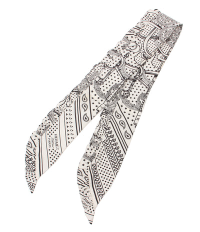 美品 HERMES スカーフ シルク100％ ツイリー EPERON DOR BANDANA エプロンドール バンダナ レディース エルメス