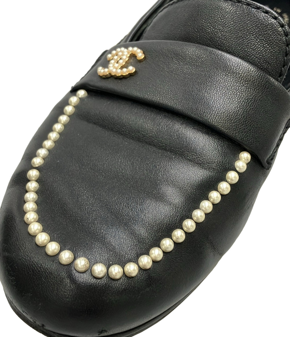 CHANEL ツイード パール ローファー CHANEL ローファー ココマーク パール G35797 レディース SIZE 35.5