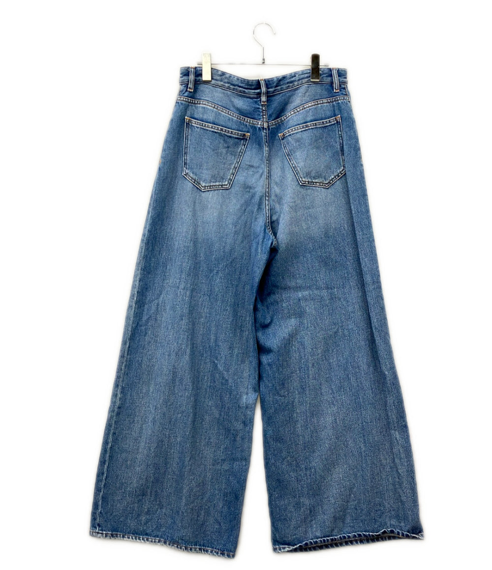 MM6 ドローストリング ワイドデニムパンツ ヴィンテージ加工 S52LA0162 レディース SIZE 40 エムエムシックス