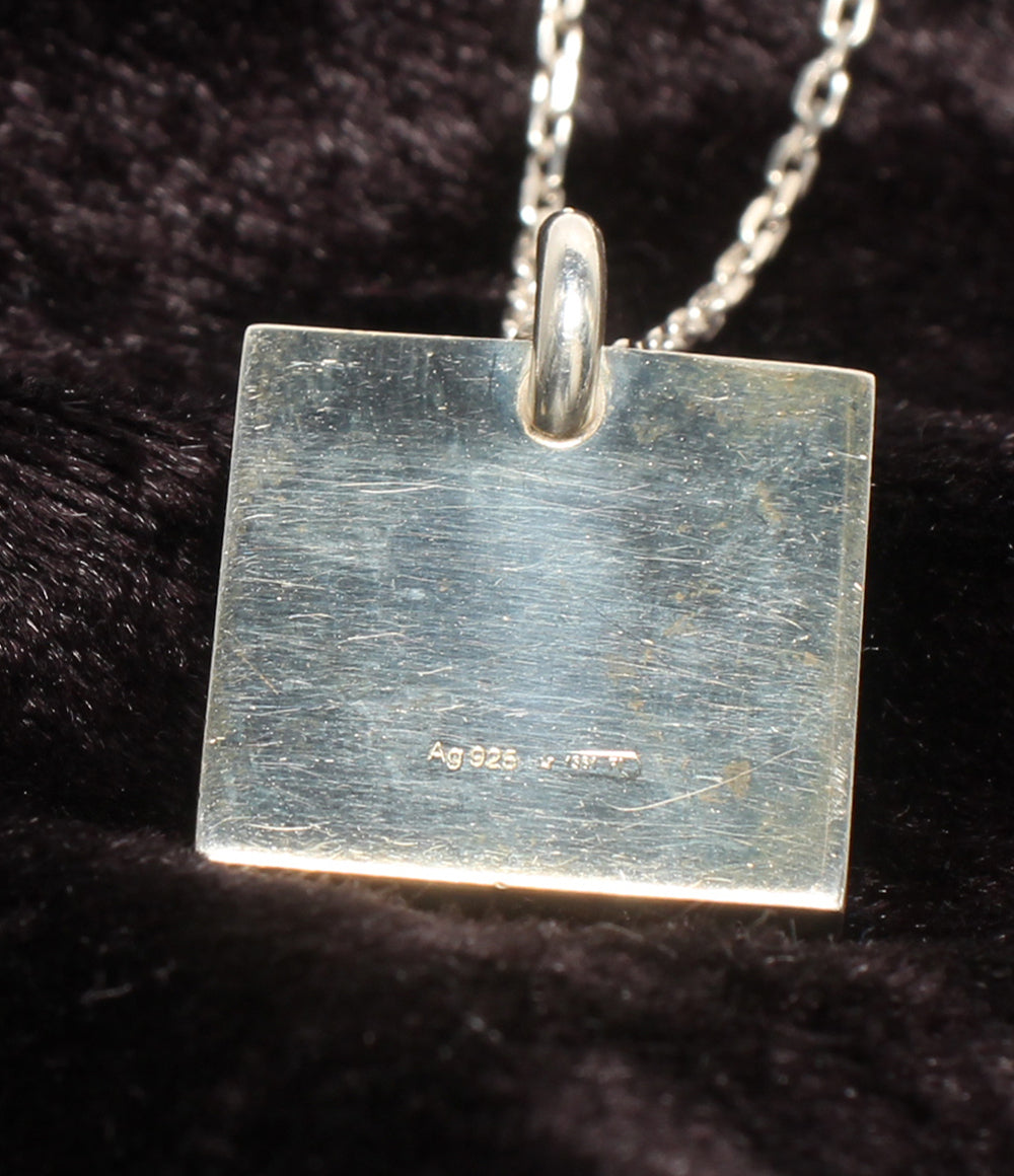 GUCCI ネックレス SV925 ロゴ スクエアプレート レディース グッチ