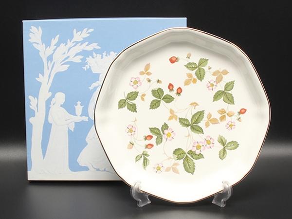 美品 ウエッジウッド オクタゴナルディッシュ 皿 24cm ワイルドストロベリー WEDGWOOD