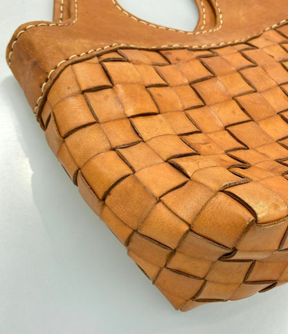 ロビタ 編み込みレザーミニハンドバッグ レディース robita