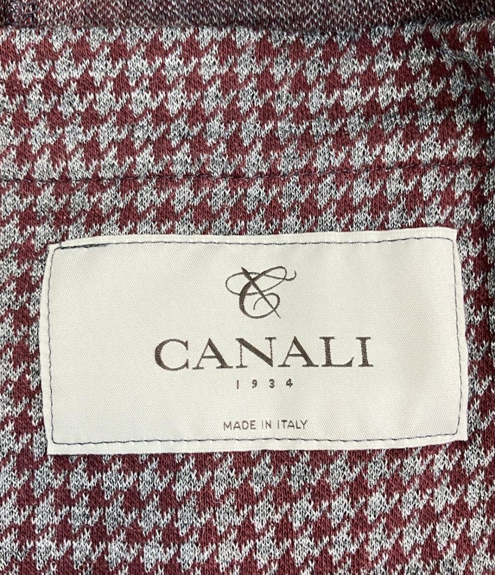 CANALI テーラードジャケット アイコンジャージ CANA 千鳥格子 あずき グレー メンズ SIZE 52 (XL) カナーリ