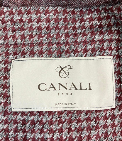 CANALI テーラードジャケット アイコンジャージ CANA 千鳥格子 あずき グレー メンズ SIZE 52 (XL) カナーリ