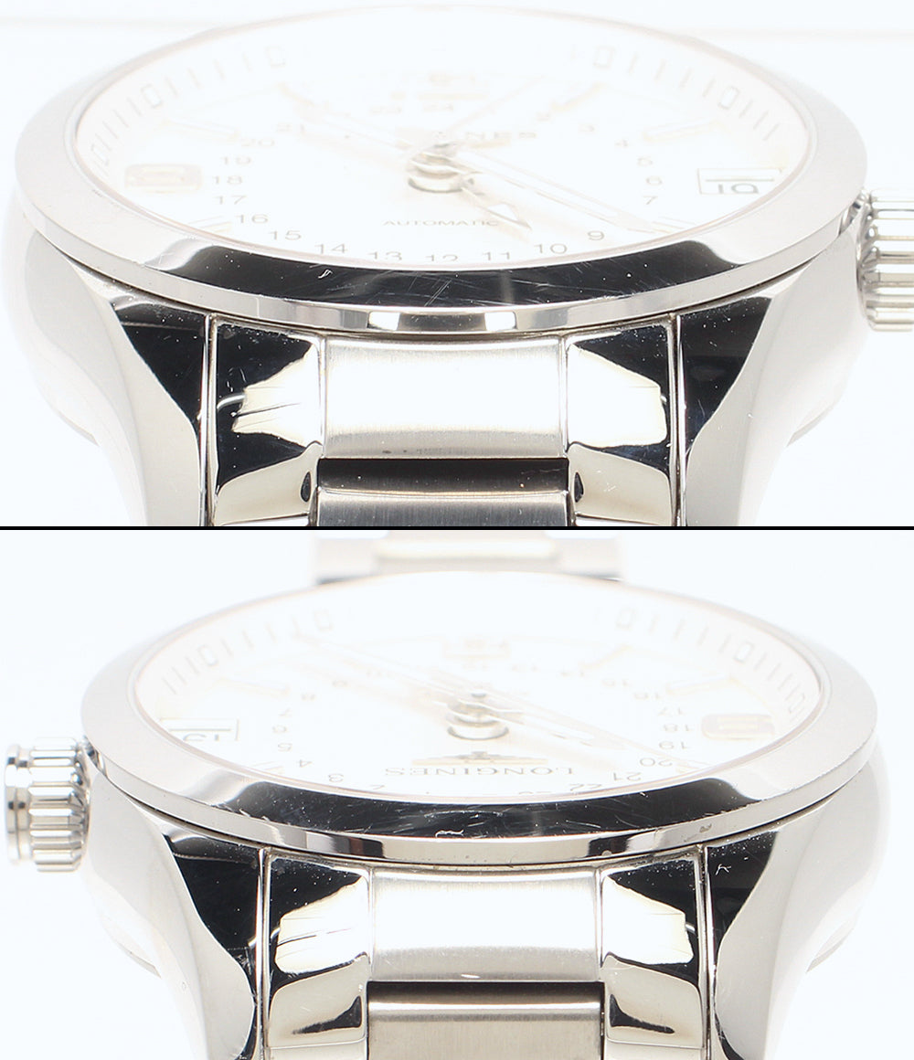 LONGINES 腕時計 コンクエスト クラシック GMT 自動巻き ホワイト L2.799.4 メンズ ロンジン