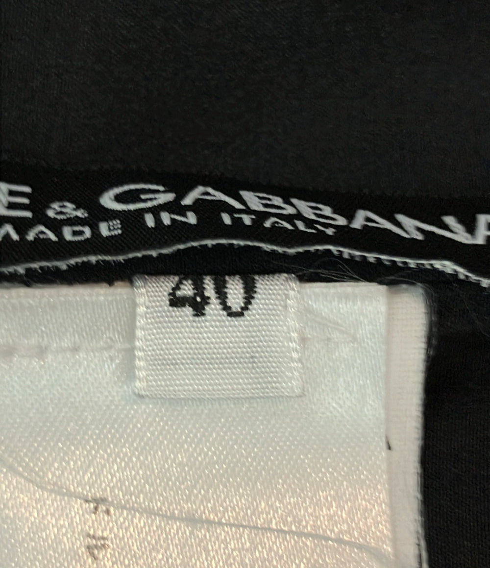 DOLCE & GABBANA 長袖ワンピース シルク シフォンスリーブ ツイード切替 ひざ丈 F6BG8T レディース SIZE 40 (S) ドルチェアンドガッバーナ