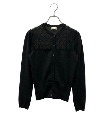 RED VALENTINO 長袖カーディガン レース 切替 レディース SIZE S レッドヴァレンティノ