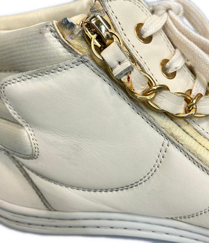 CHANEL ミドルカット レザー スニーカー ココマーク IG31316 レディース SIZE 37 (L) シャネル