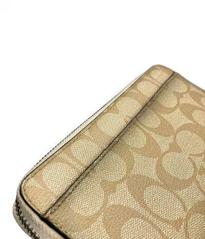 コーチ ラウンドファスナー長財布 シグネチャー レディース COACH